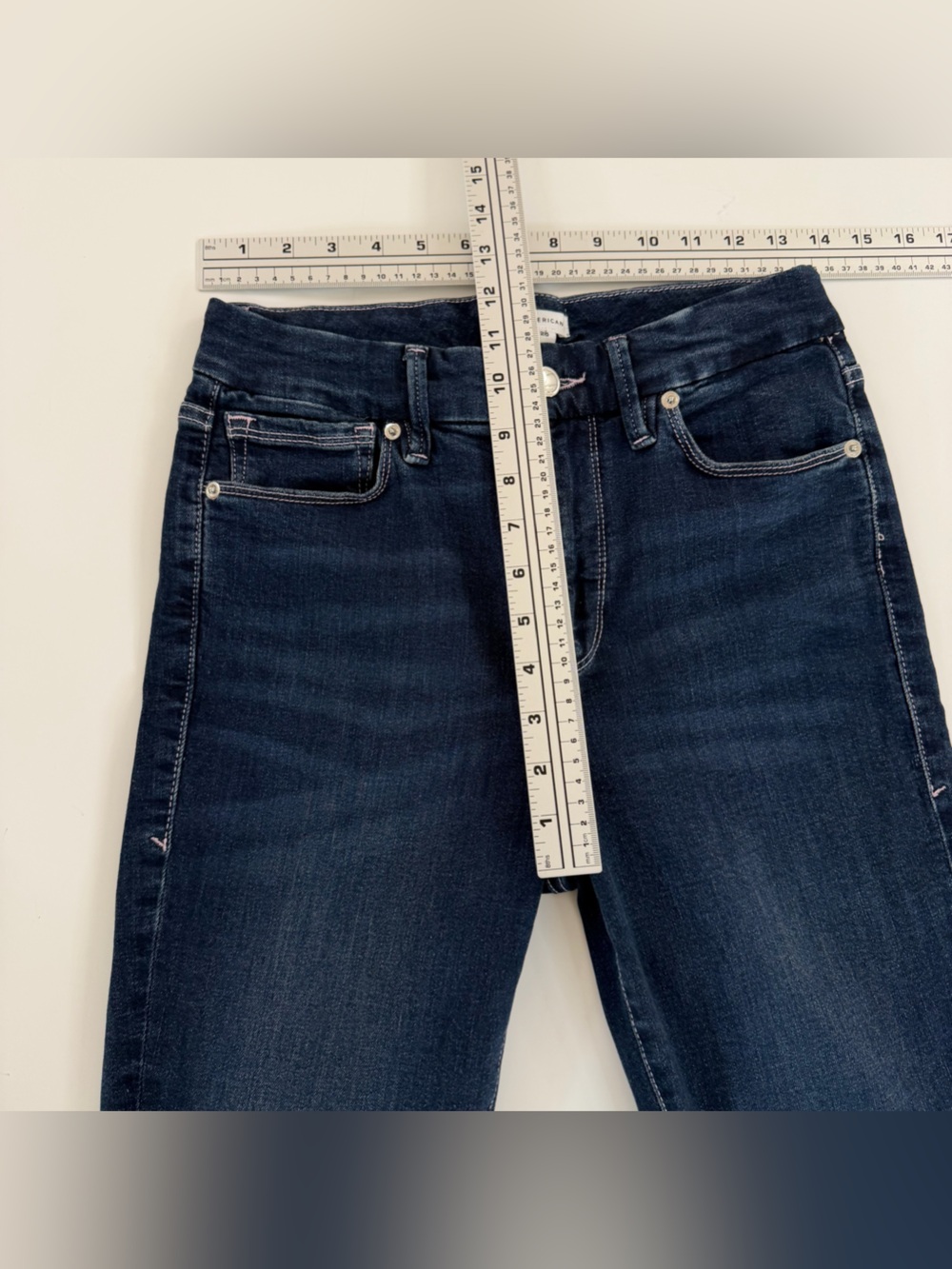 Good American Jeans Womens 28 6 Good Legs Skinny High Rise Pink Stitching - Picture 6 of 7